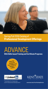 ADVANCE Professional Development Offerings Spring/Fall 2016 Catalog of