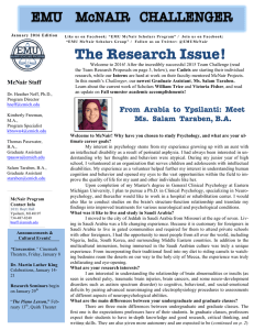 The Research Issue! McNair Staff