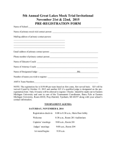 5th Annual Great Lakes Mock Trial Invitational PRE-REGISTRATION FORM