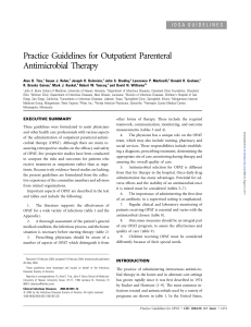 Practice Guidelines for Outpatient Parenteral Antimicrobial Therapy