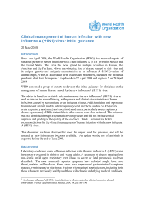 Clinical management of human infection with new