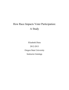 How Race Impacts Voter Participation: A Study Elizabeth Dietz