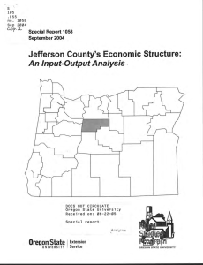 ft( Jefferson County's Economic Structure: An Input-Output Analysis Oregon State