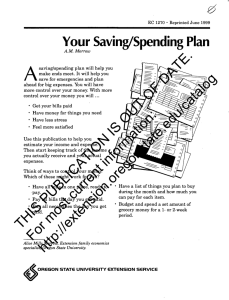 DATE. Your Saving/Spending Plan