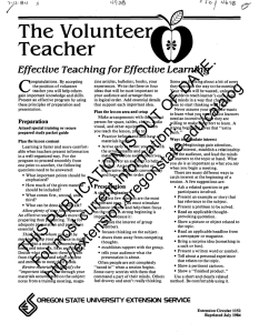 The Volunteeri Teacher Effective Teaching for Effective Learning tmi