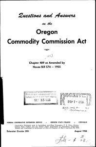 Oregon Commodity Commission Act fl L