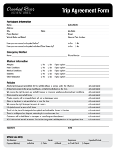 Trip Agreement Form Participant Information