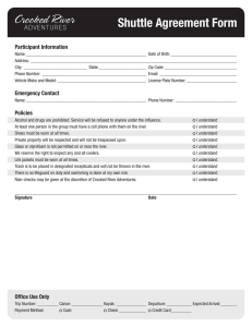 Shuttle Agreement Form Participant Information