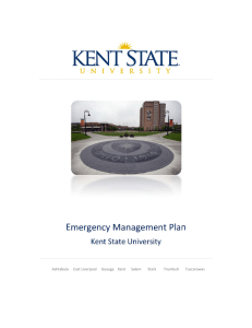 Emergency Management Plan  Kent State University  