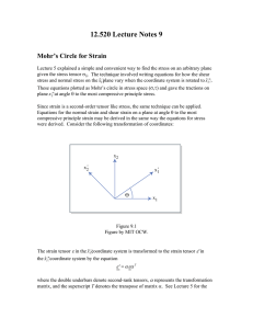 12.520 Lecture Notes 9 Mohr’s Circle for Strain