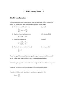 12.520 Lecture Notes 25 The Stream Function