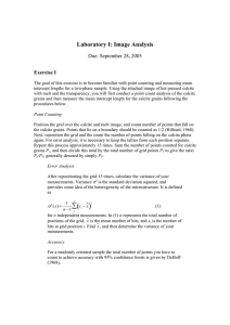 Laboratory I: Image Analysis Due: September 28, 2005 Exercise I