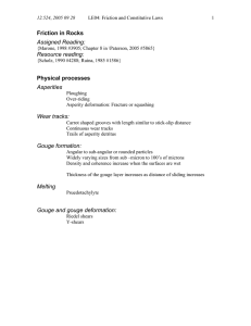 Friction in Rocks Assigned Reading: Resource reading: