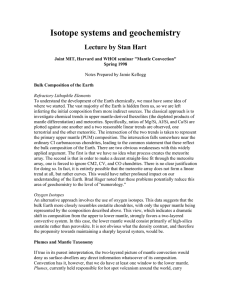 Isotope systems and geochemistry Lecture by Stan Hart