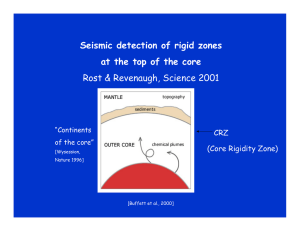 Seismic detection of rigid zones at the top of the core CRZ