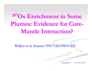 Os Enrichment in Some Plumes: Evidence for Core - Mantle Interaction?