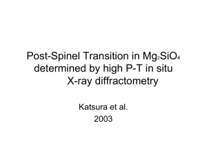 Post-Spinel Transition in Mg SiO determined by high P-T in situ X-ray diffractometry