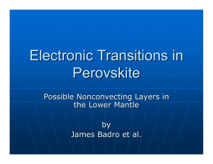 Electronic Transitions in Perovskite Possible Nonconvecting