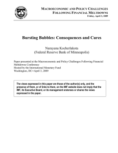 Bursting Bubbles: Consequences and Cures Narayana Kocherlakota (Federal Reserve Bank of Minneapolis)