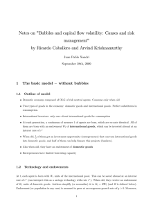 Notes on &#34;Bubbles and capital ‡ow volatility: Causes and risk management&#34;