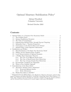 Optimal Monetary Stabilization Policy Contents ∗ Michael Woodford