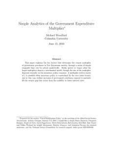 Simple Analytics of the Government Expenditure Multiplier ∗ Michael Woodford