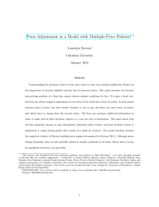 Price Adjustment in a Model with Multiple-Price Policies y Luminita Stevens Columbia University