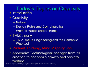 Today ’ s Topics on Creativity 