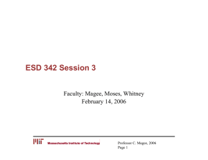 ESD 342 Session 3 Faculty: Magee, Moses, Whitney February 14, 2006
