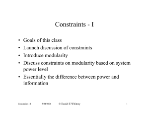 Constraints - I