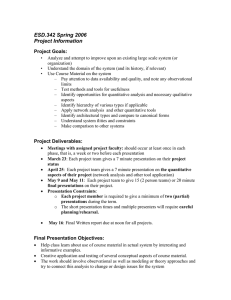 ESD.342 Spring 2006 Project Information Project Goals: