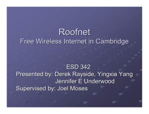 Roofnet Free Wireless Internet in Cambridge ESD 342