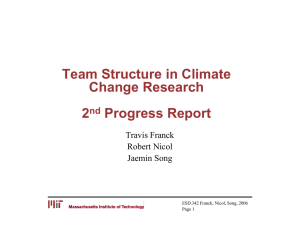Team Structure in Climate Change Research 2 Progress Report