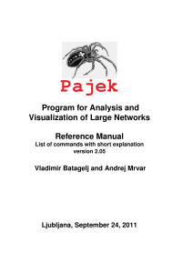 Pajek Program for Analysis and Visualization of Large Networks Reference Manual