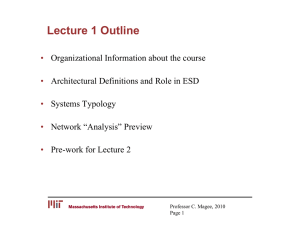 Lecture 1 Outline