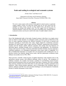 Scale and scaling in ecological and economic systems