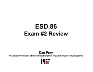 ESD.86 Exam #2 Review Dan Frey