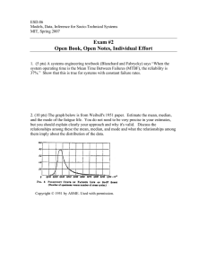 Exam #2 Open Book, Open Notes, Individual Effort