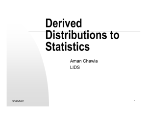 Derived Distributions to Statistics Aman Chawla
