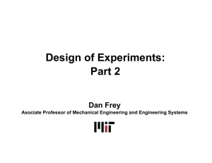 Design of Experiments: Part 2 Dan Frey