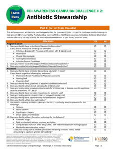 Antibiotic Stewardship CDI AWARENESS CAMPAIGN CHALLENGE # 2: