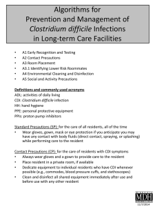 Algorithms for Prevention and Management of in Long-term Care Facilities Clostridium difficile