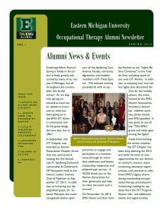 Alumni News &amp; Events Eastern Michigan University Occupational Therapy Alumni Newsletter