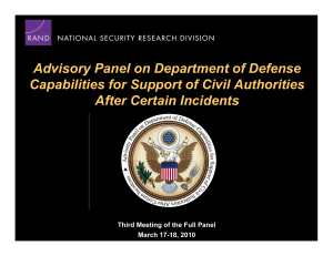 Advisory Panel on Department of Defense After Certain Incidents