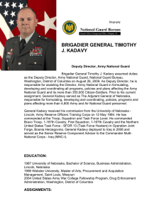 BRIGADIER GENERAL TIMOTHY J. KADAVY