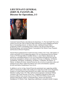 LIEUTENANT GENERAL JOHN M. PAXTON JR. Director for Operations, J-3