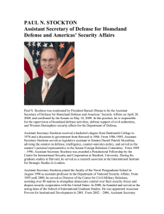 PAUL N. STOCKTON Assistant Secretary of Defense for Homeland