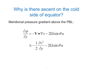 Why is there ascent on the cold sid ide off equator? ?