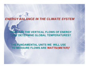 ENERGY BALANCE IN THE CLIMATE SYSTEM