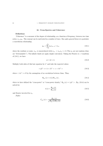 18.  Cross-Spectra  and  Coherence Deﬁnitions